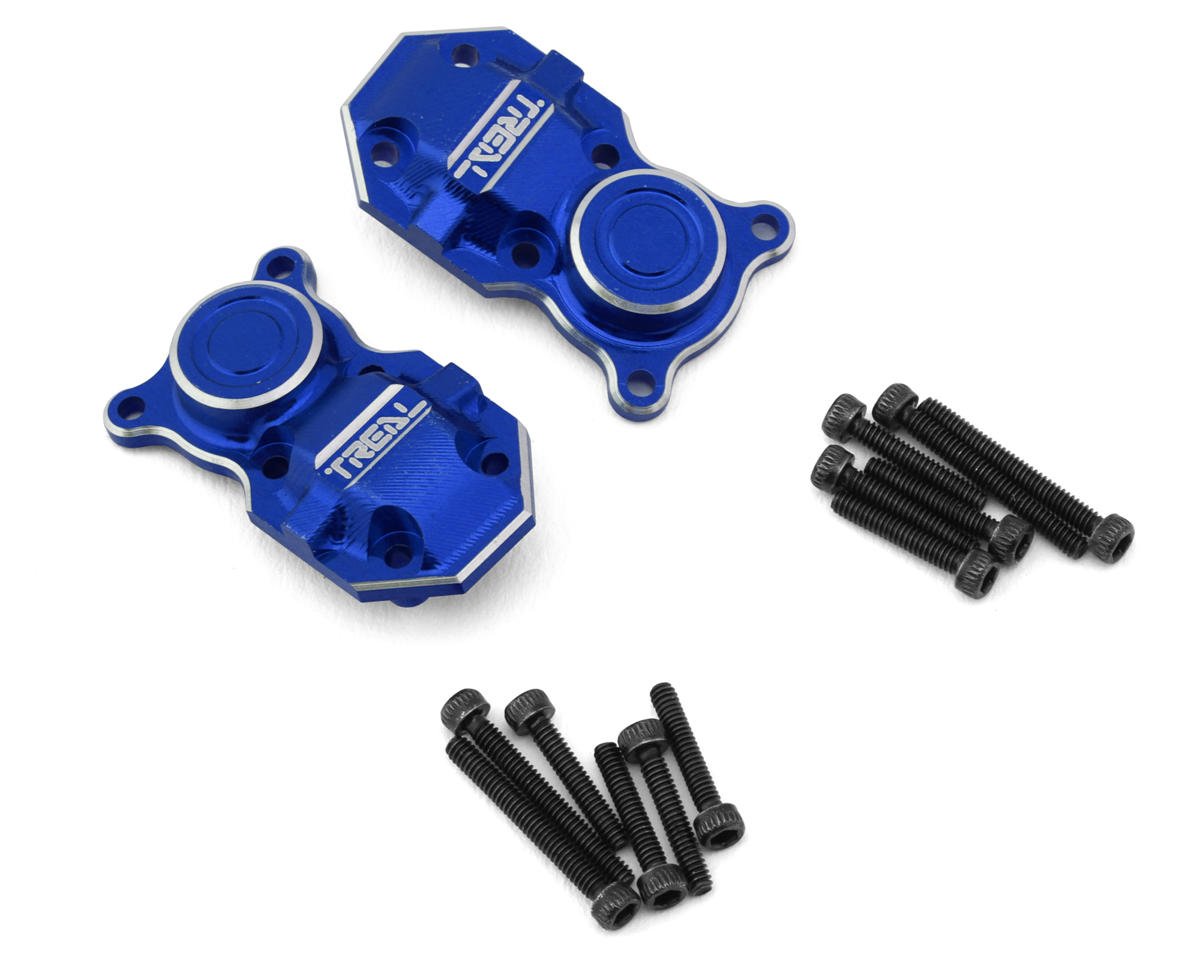 Treal Hobby Axial SCX24 Aluminum Axle Differential Cover Set (2) (Blue) (TLHTSCX24-136)
