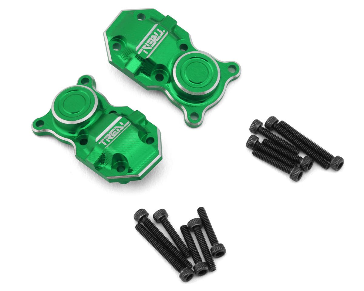 Treal Hobby Axial SCX24 Aluminum Axle Differential Cover Set (2) (Green) (TLHTSCX24-137)