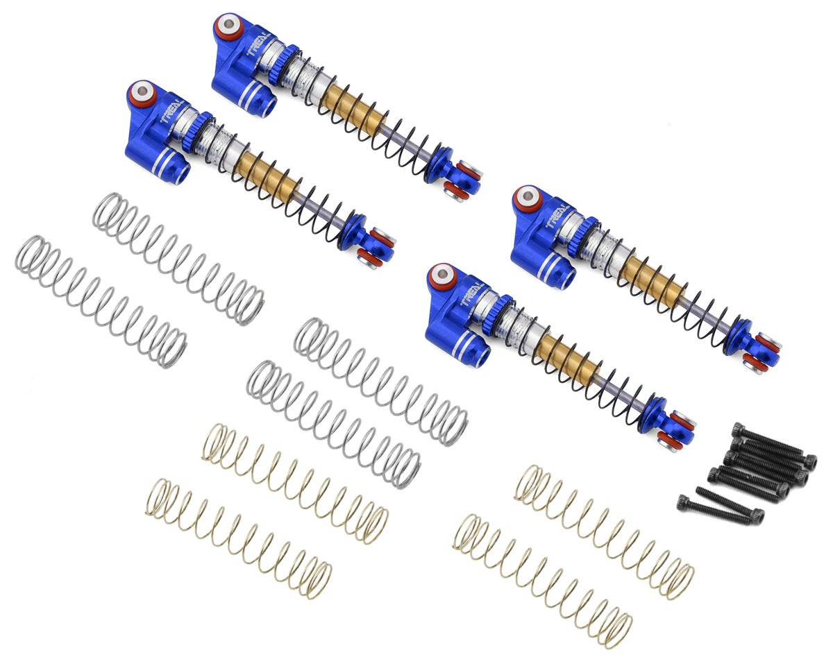Treal Hobby Axial SCX24 Aluminum Long Travel Threaded Shocks (Blue) (4) (43mm) (TLHTSCX24-156)