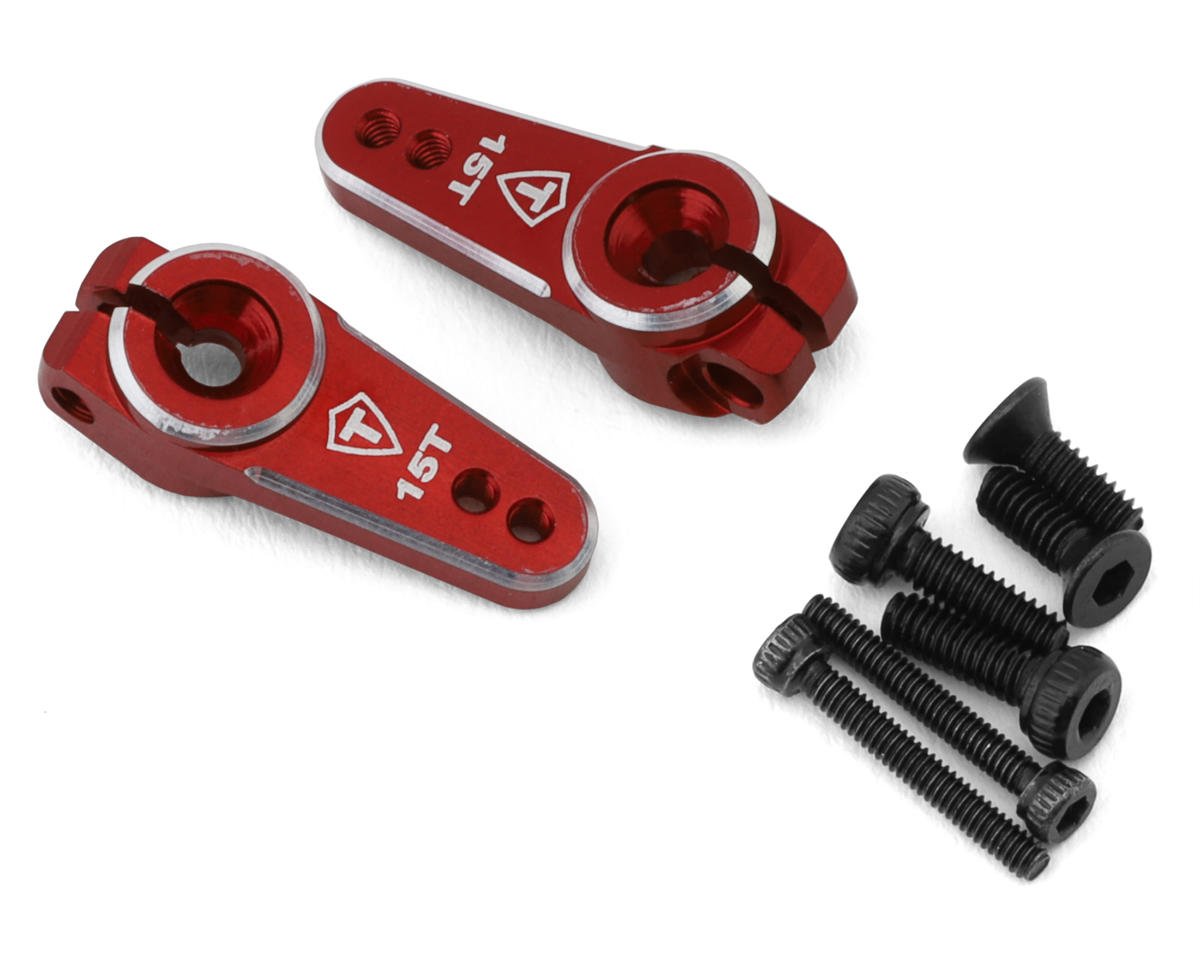 Treal Hobby Axial SCX24 Aluminum Servo Horn (Red) (2) (15T) (Emax) (TLHTSCX24-195)