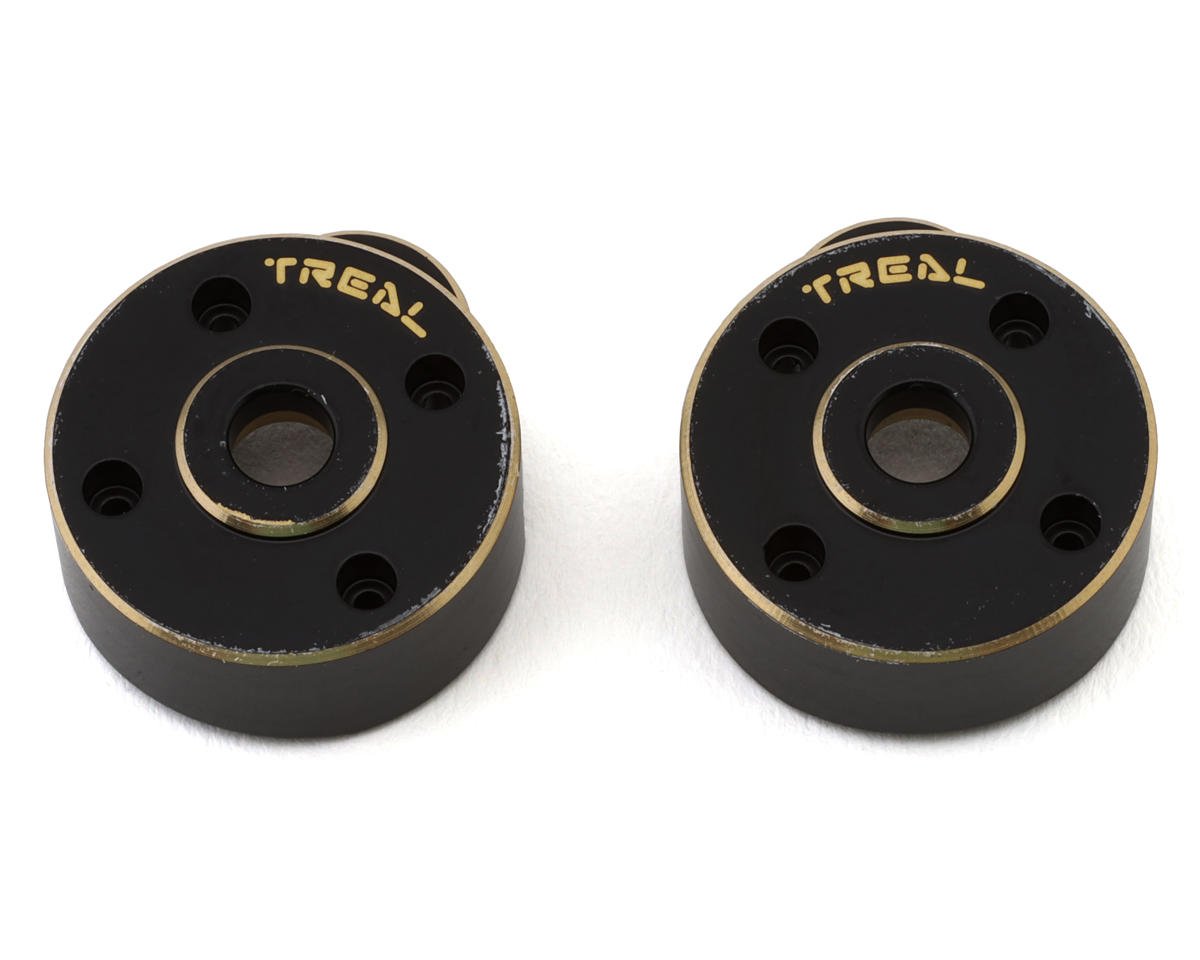 Treal Hobby SCX24 Brass Outer Portal Covers (2) (Black) (20g) (TLHTSCX24-204)