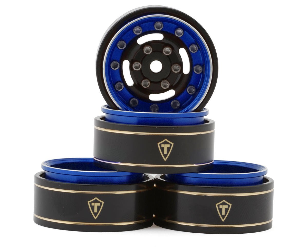 Treal Hobby Type F 1.0" Deep Dish Beadlock Wheels (Blue) (4) (27g) (TLHTSCX24-236)