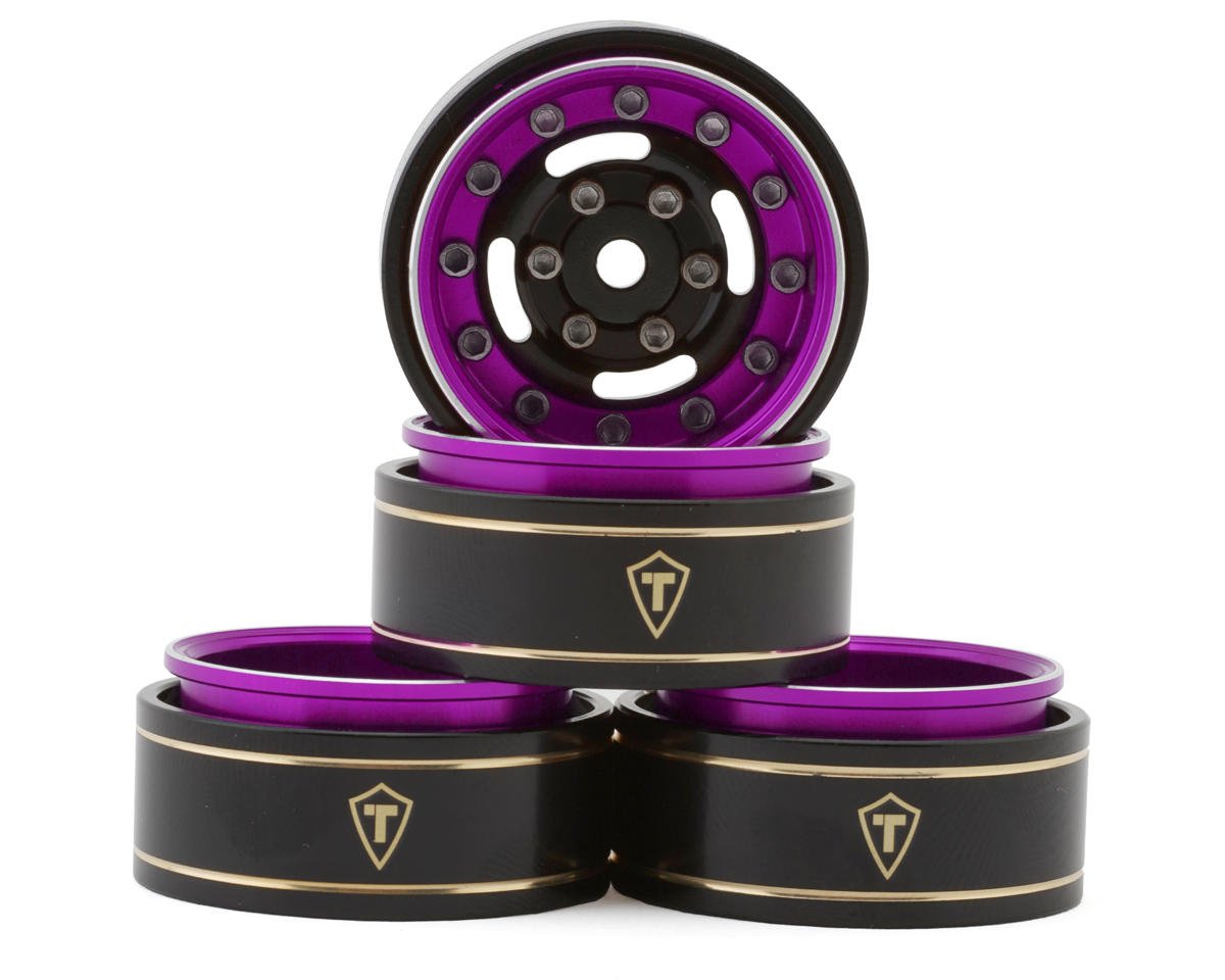 Treal Hobby Type F 1.0" Deep Dish Beadlock Wheels (Purple) (4) (27g) (TLHTSCX24-238)