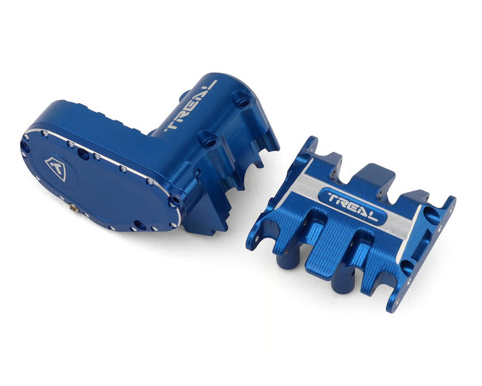 TREAL HOBBY - Axial SCX30 7075 Aluminum Transmission Case & Skid Plate Set (Blue) (TLHTSCX30-51)