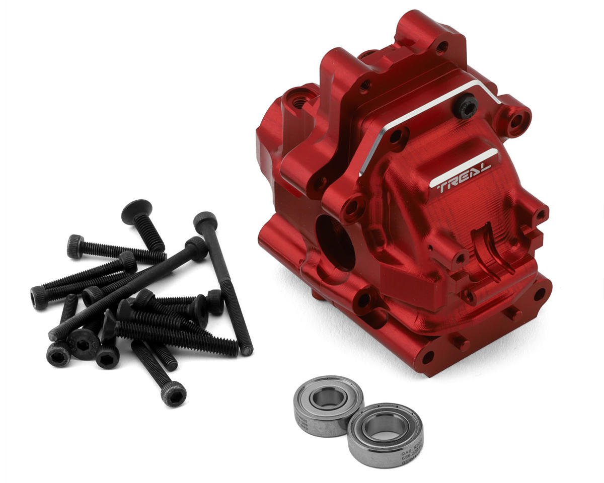 Treal Hobby Aluminum Front/Rear Gearbox Housing for Traxxas Sledge (Red) (TLHTSLEDGE-56)