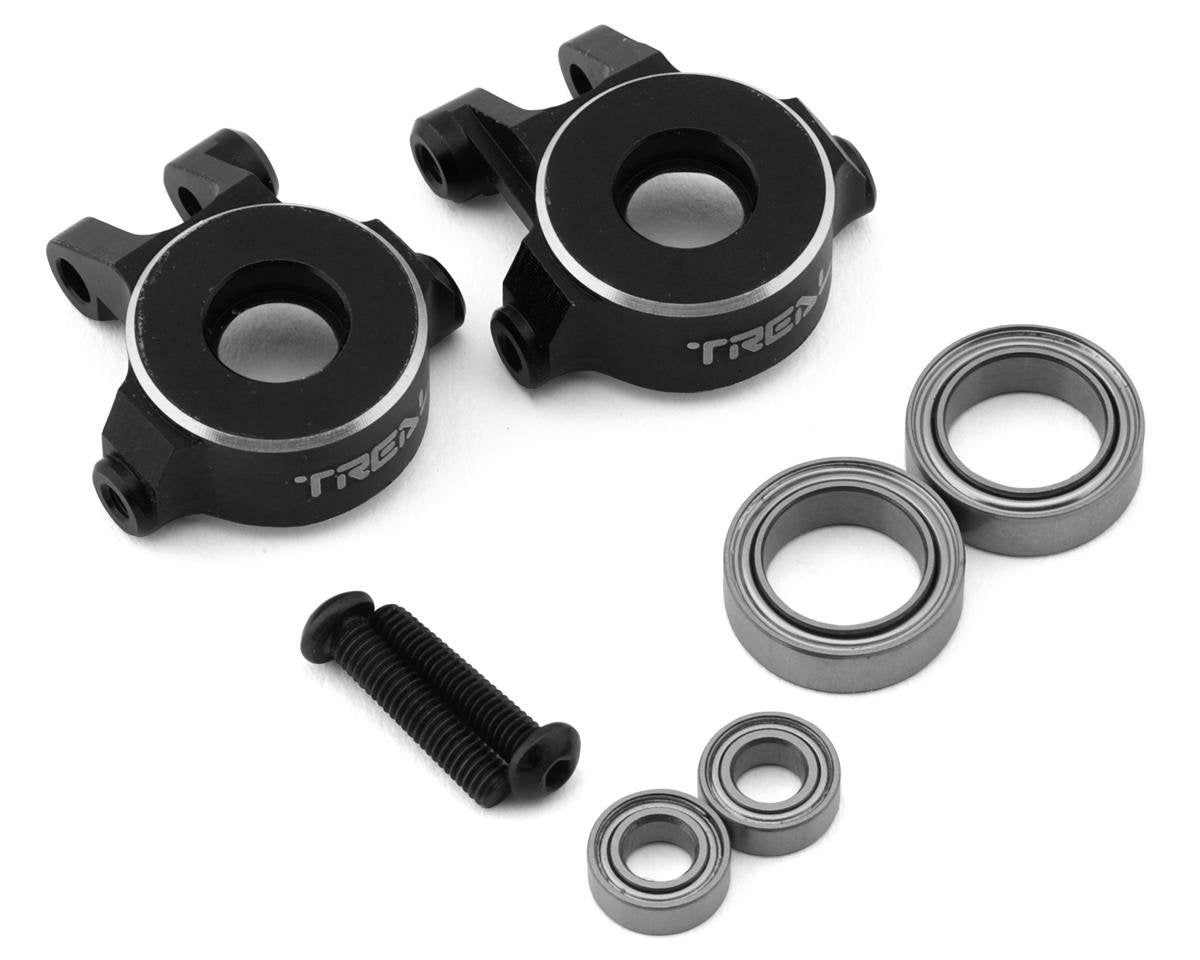 Treal Hobby Aluminum Front Steering Knuckles for Traxxas TRX-4M (Black) (2) (TLHTTRX-4M-07)