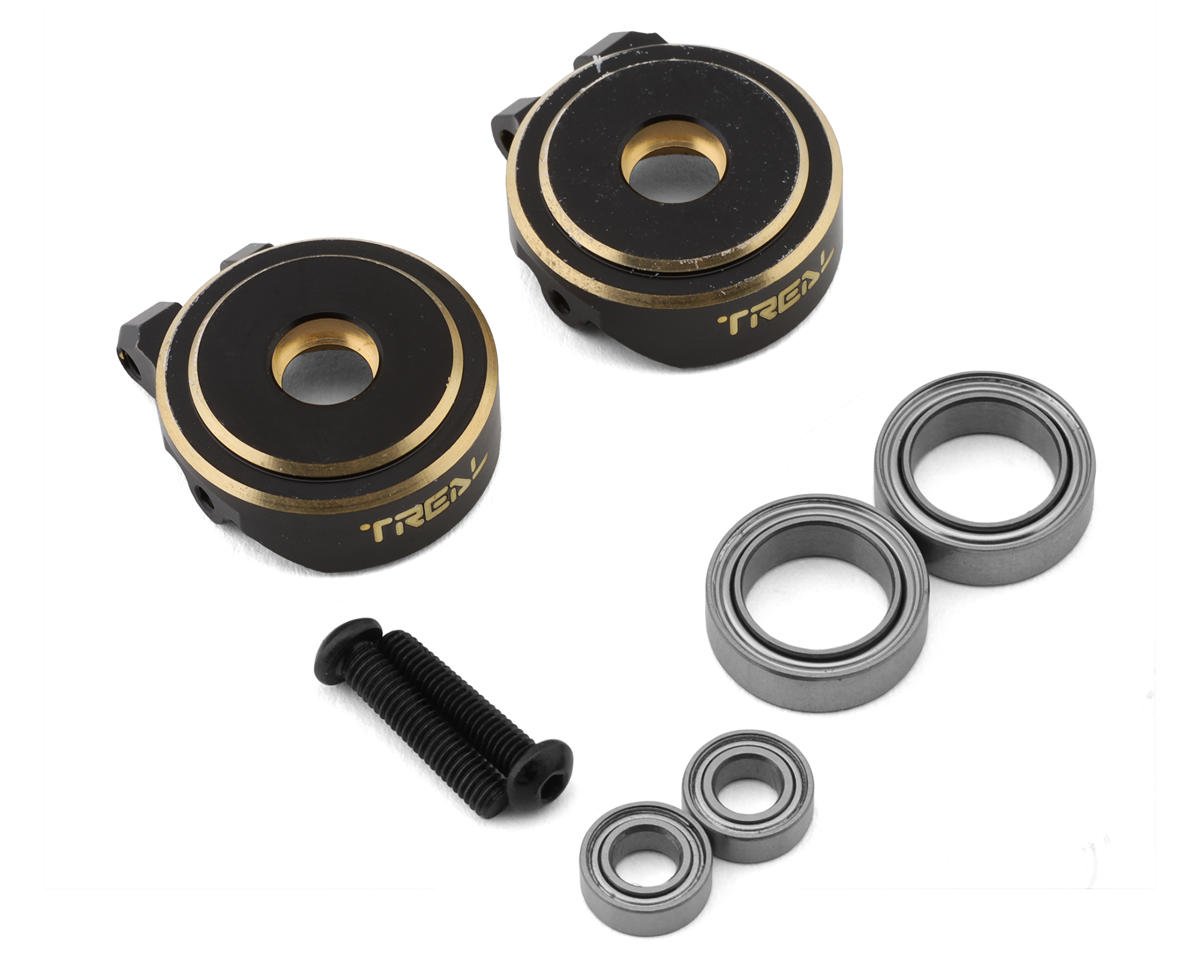 Treal Hobby Brass Front Steering Knuckles for Traxxas TRX-4M (Black) (2) (18.6g) (TLHTTRX-4M-72)