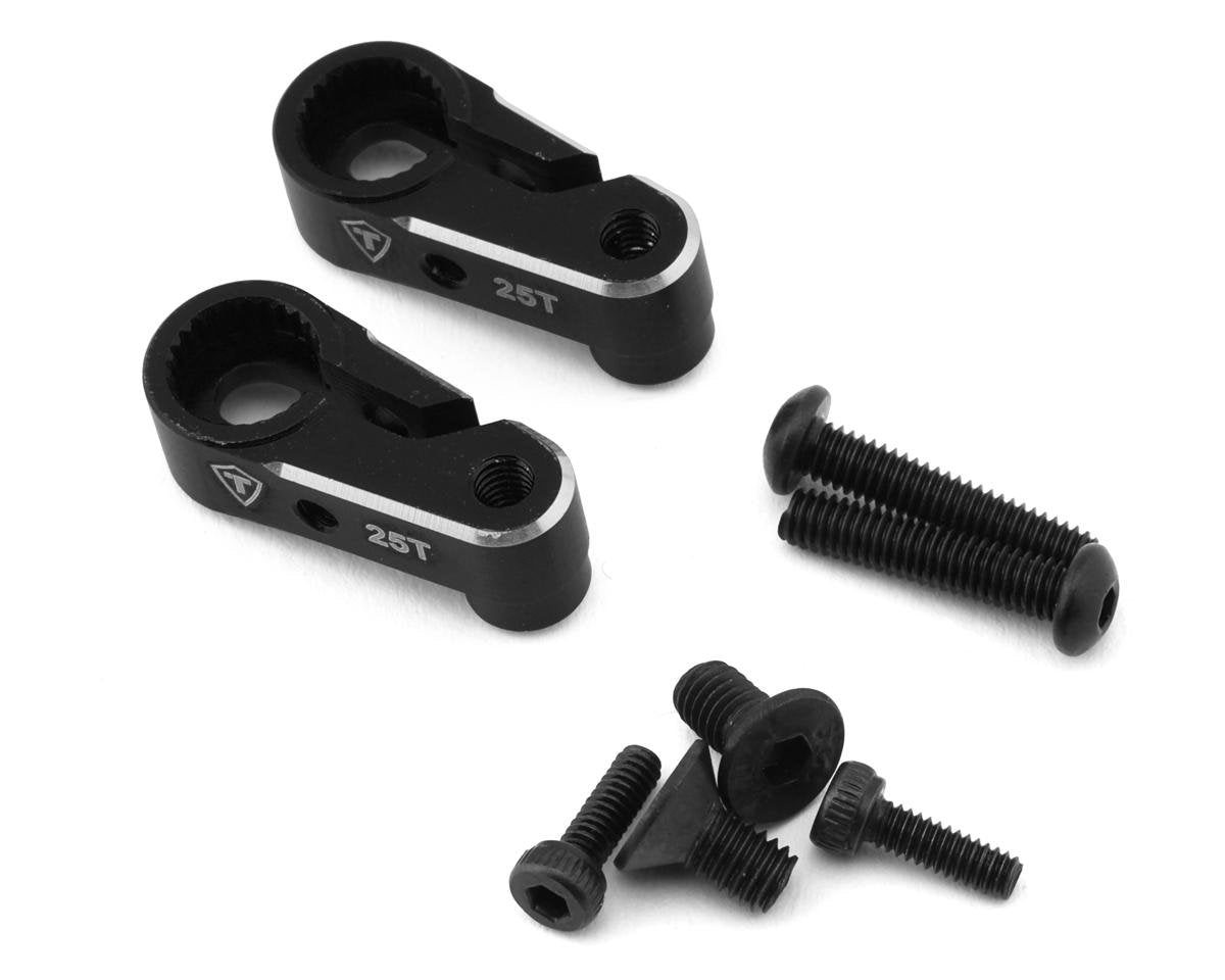 Treal Hobby Aluminum Clamping Servo Horns for Traxxas TRX-4M (Black) (2) (25T) (TLHTTRX-4M-77)