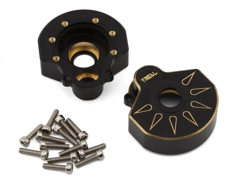 TREAL HOBBY - Heavy Brass Outer Portal Housing Covers for Traxxas TRX-4 (Black) (2) (76g ea)
