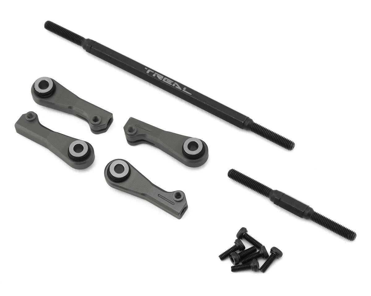 Treal Hobby Axial UTB18 Adjustable Steering Link Tie Rod Set (Titanium) (TLHTUTB18-74)