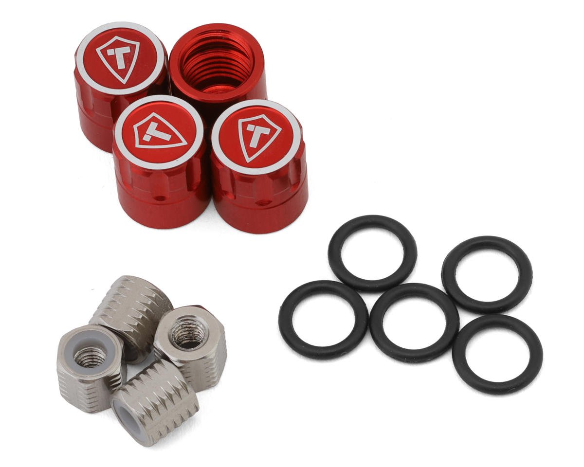 Treal Hobby 1.9" Scale 4mm Wheel Center Caps (Red) (4) (TLHTWHEEL-111)