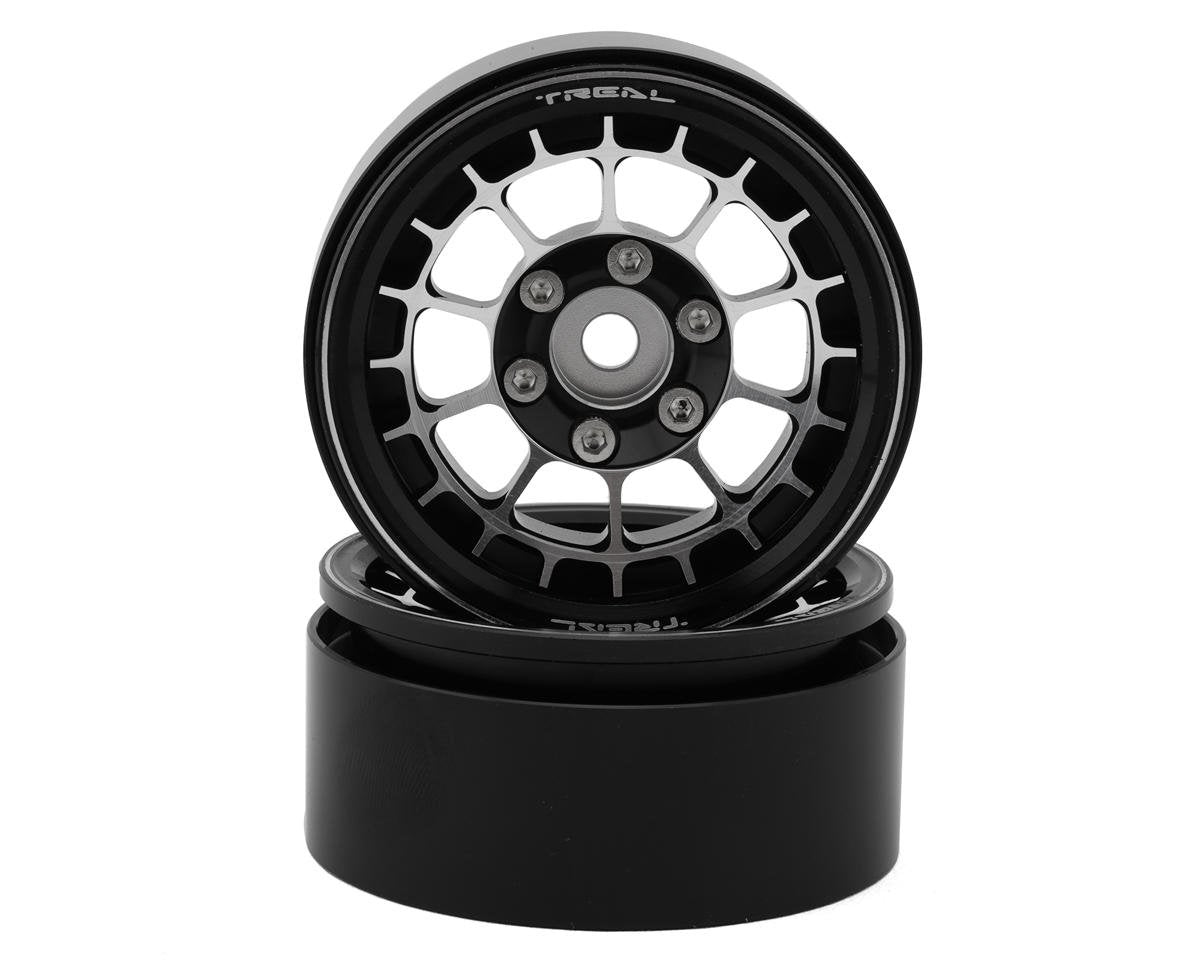 Treal Hobby Type A 1.9'' Spoked Beadlock Wheels (Black) (2) (TLHTWHEEL-62)