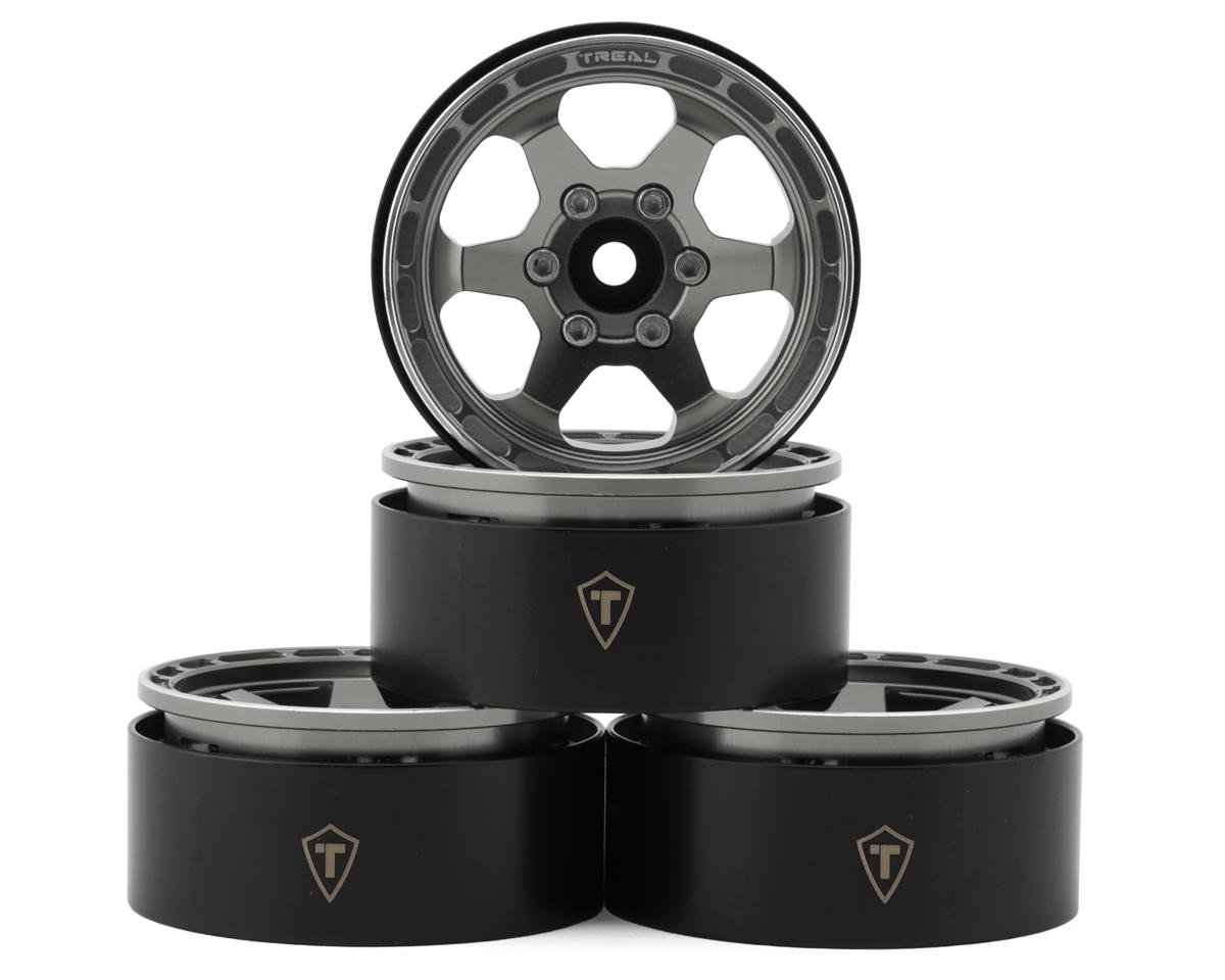 Treal Hobby Type H 1.9" 6-Spoke Beadlock Wheels (Grey) (4) (TLHTWHEEL-70)