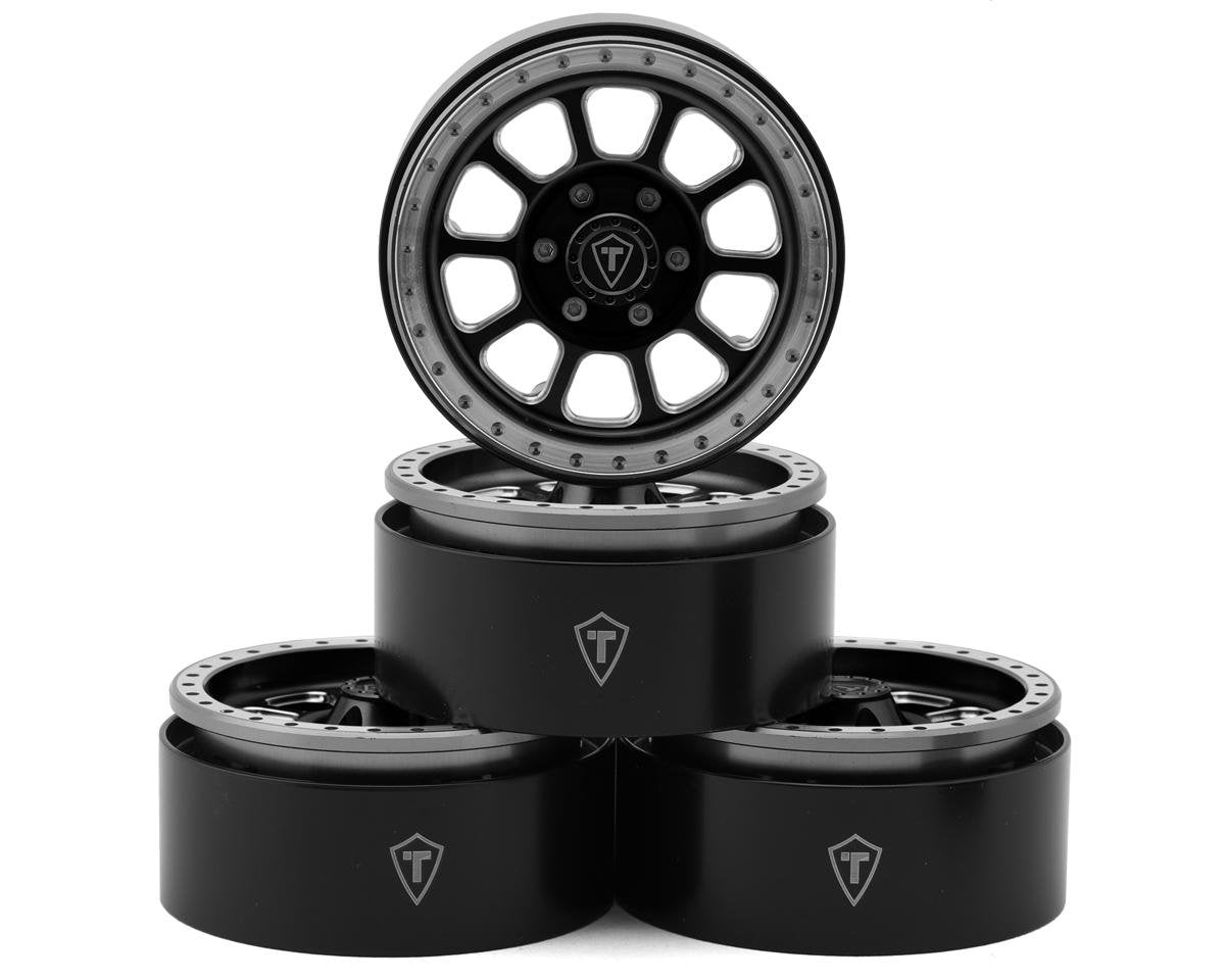 Treal Hobby Type V2 1.9" Beadlock Wheels (Black/Silver) (4) (TLHTWHEELS-04)