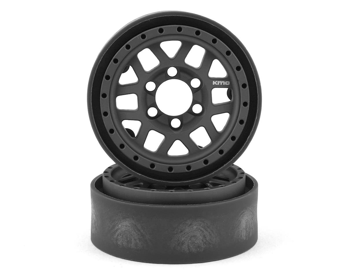 Vanquish Products KMC XD229 Machete V2 1.9" Beadlock Crawler Wheels (Grey) (2) (VPS07742)