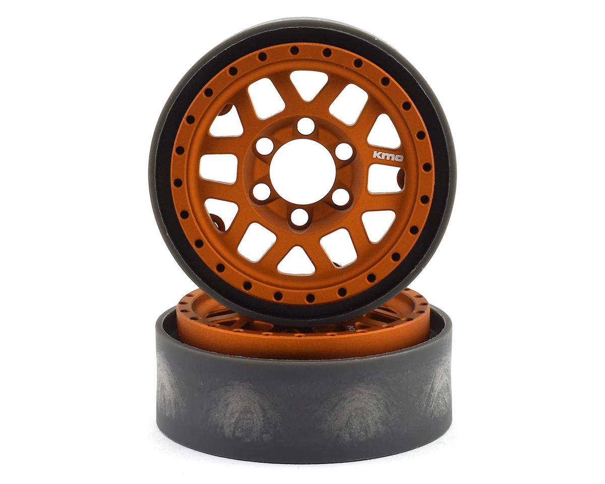 Vanquish Products KMC XD229 Machete V2 1.9" Beadlock Crawler Wheels (Orange) (2) (VPS07745)
