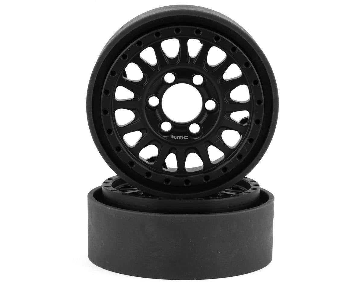 Vanquish Products KMC KM445 Impact 1.9" Beadlock Crawler Wheels (Black) (2) (VPS07801)
