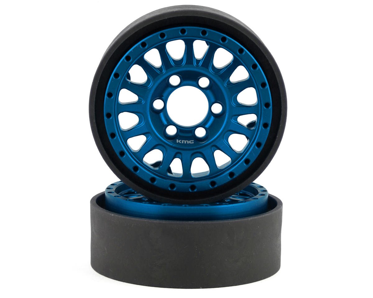 Vanquish Products KMC KM445 Impact 1.9" Beadlock Crawler Wheels (Blue) (2) (VPS07805)