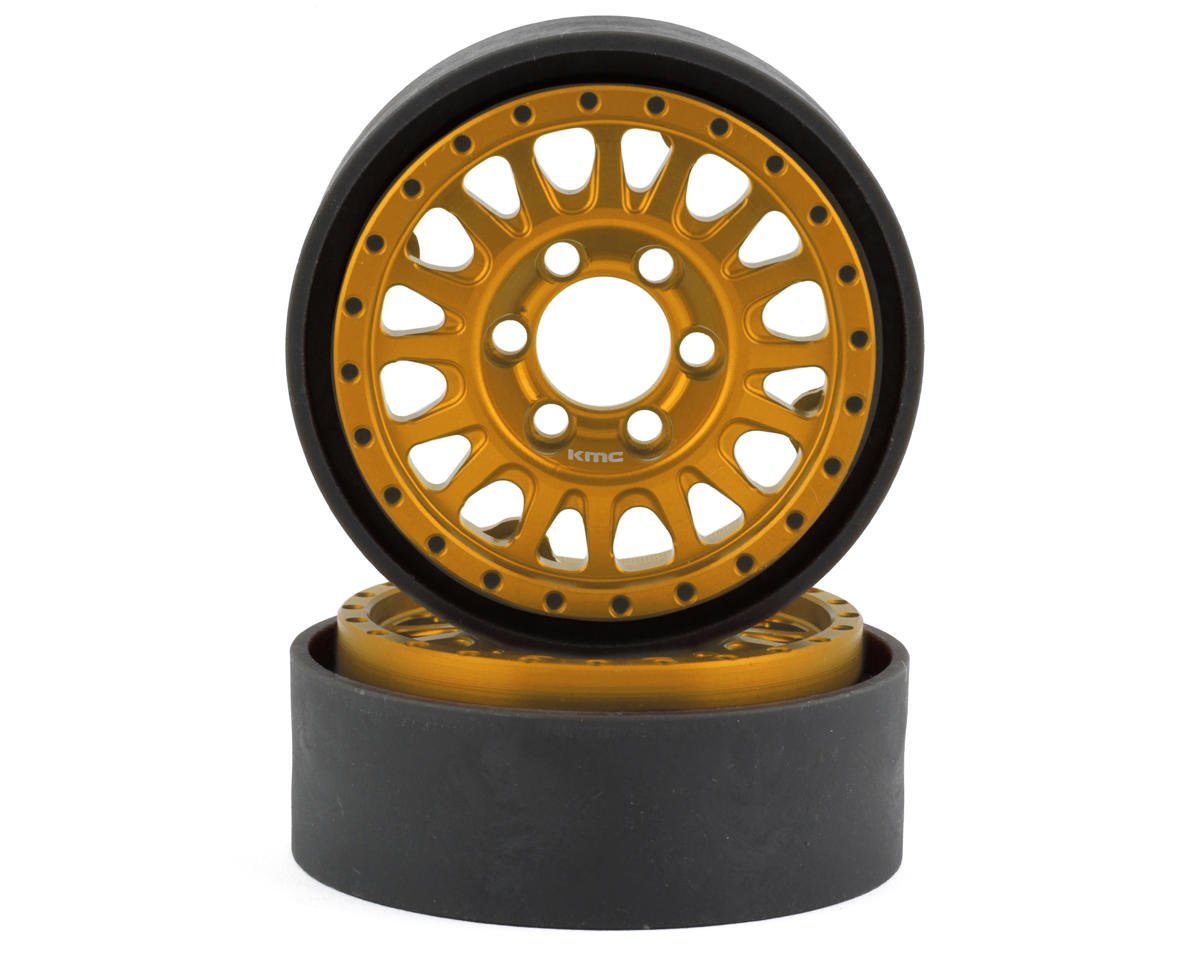Vanquish Products KMC KM445 Impact 1.9" Beadlock Crawler Wheels (Gold) (2) (VPS07808)