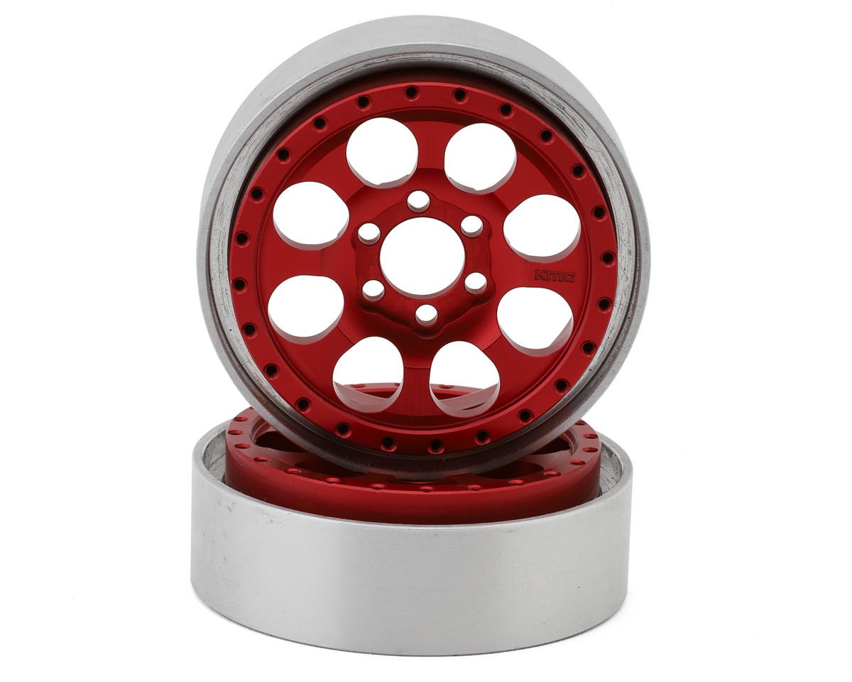 Vanquish Products KMC 2.2 KM237 Riot Beadlock Crawler Wheels (Red) (2) (VPS08063)