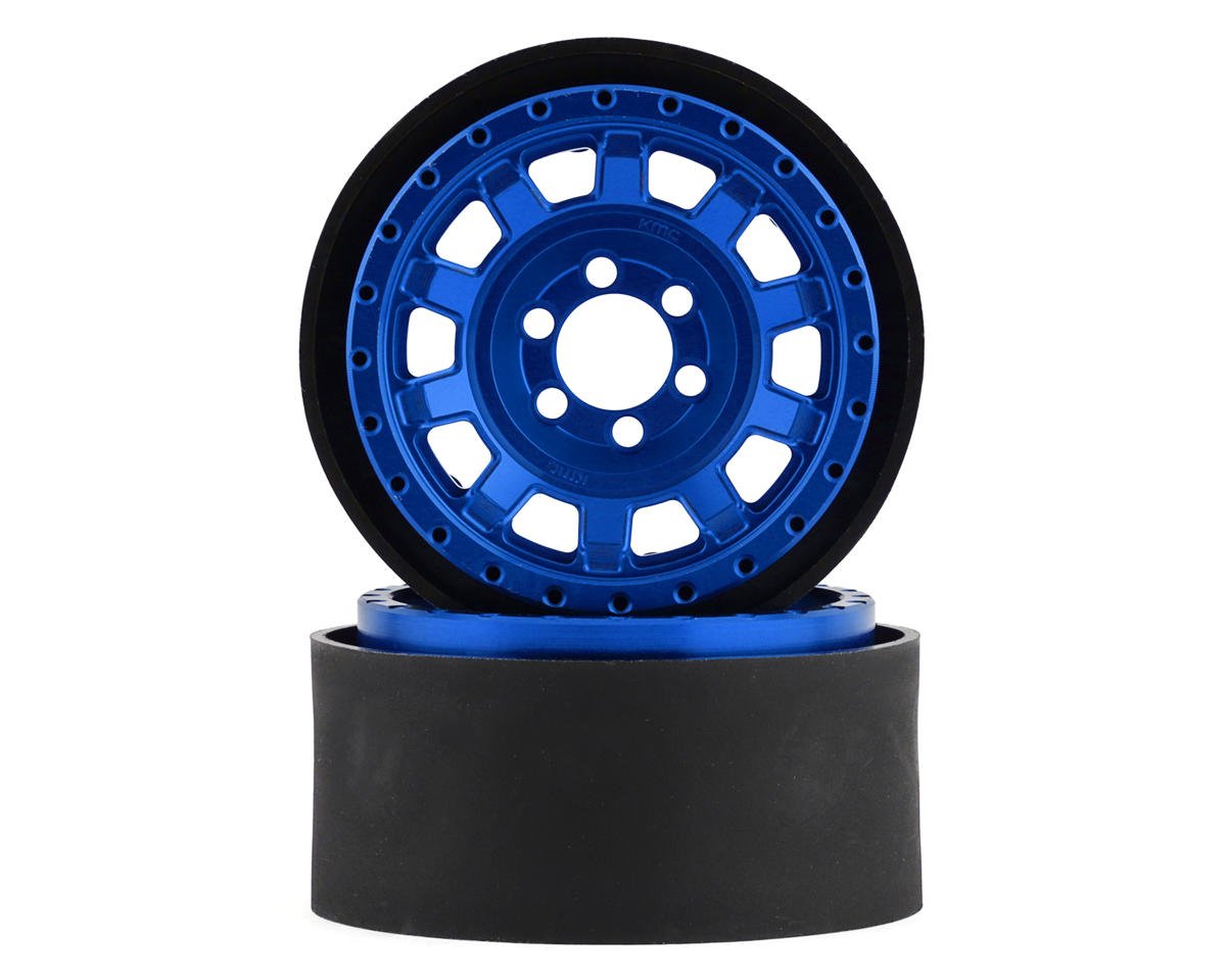 Vanquish Products KMC KM236 Tank 2.2" Beadlock Crawler Wheels (Blue) (2) (VPS08705)