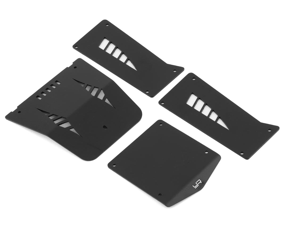 Yeah Racing UTB18 Capra Aluminum Cage Protector Panel Set (Black) (YEA-AXCP-020BK)