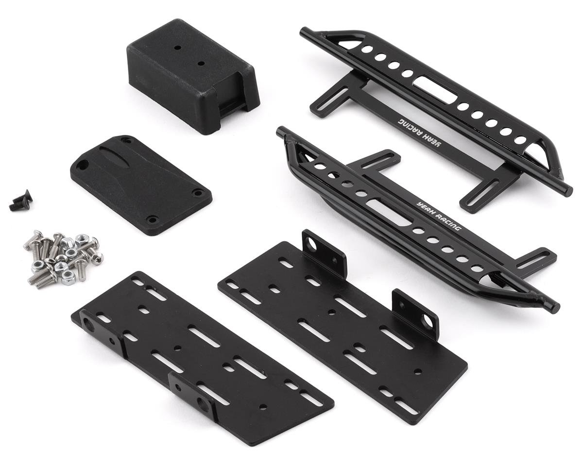 Yeah Racing Axial SCX10 II Steel Rock Sliders w/Receiver Box (Black) (2) (YEA-AXSC-004)