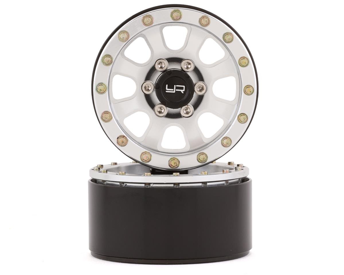 Yeah Racing 1.9" Aluminum 8-Spoke Beadlock Wheels w/12mm Hex (Silver) (2) (YEA-WL-0115SV)