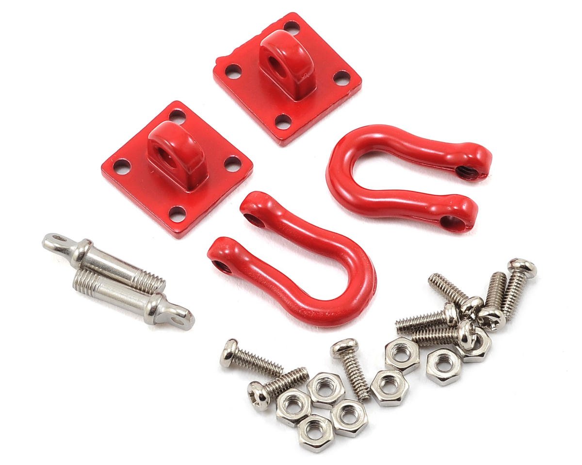 Yeah Racing 1/10 Crawler Scale Heavy Duty Shackle w/Mounting Bracket (Red) (2) (YEA-YA-0358)