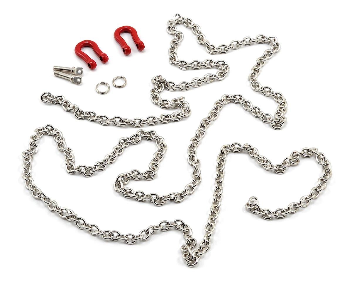 Yeah Racing 96cm 1/10 Crawler Scale Steel Chain w/Red Shackles (YEA-YA-0385)