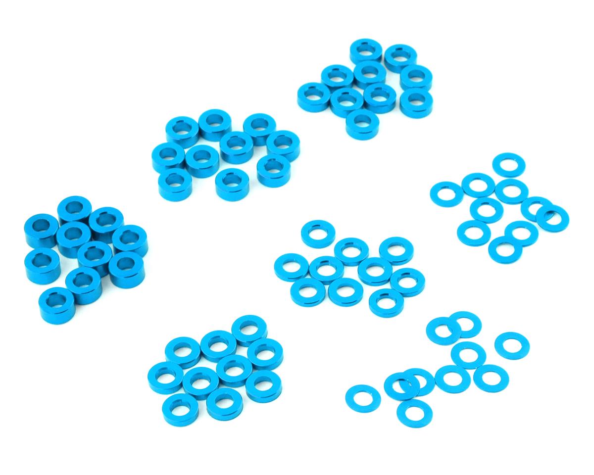 Yeah Racing 3x0.25/0.5/1.5/2/2.5/3mm Flat Washer Set (Blue) (70) (YEA-YA-0390LB)