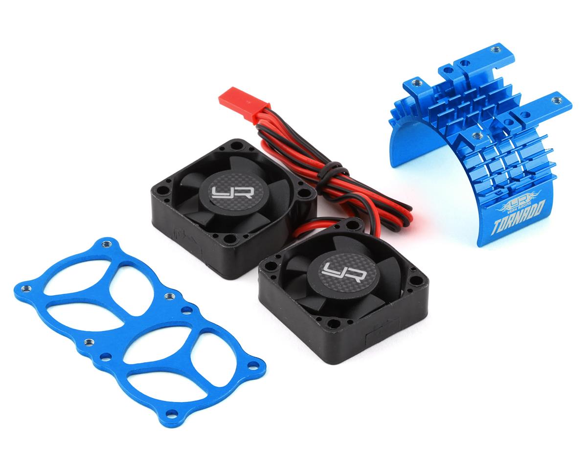 Yeah Racing Aluminum 540/550 Motor Heat Sink w/Twin Tornado Fans (Blue) (YEA-YA-0643BU)
