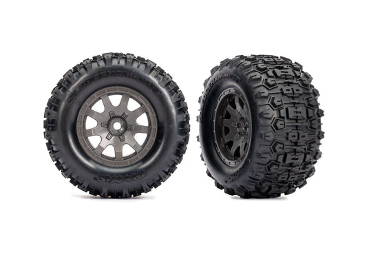 TRAXXAS - T&W GRAY WHL SLDGEHMMR TIRES (10771-GRAY)