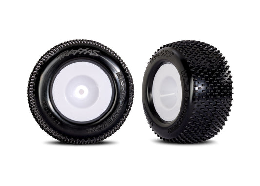 TRAXXAS - Tires & wheels, assembled (white wheels, dual profile (2.1" outer, 2.6" inner), Response Pro tires (S1 compound), foam inserts) (2) (10773-WHT)