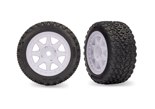 TRAXXAS - White Rear Mini Rally Wheels with Soft Tires (2) (10873-WHT)
