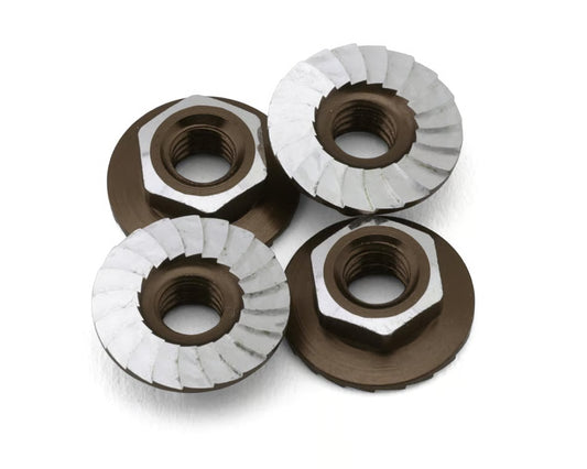 1UP RACING - 4mm "Lockdown" Serrated Aluminum Wheel Nuts (Gunmetal) (4) (1UP870901)