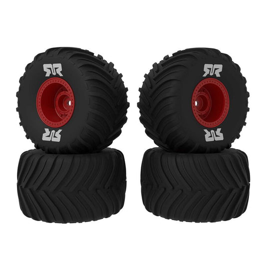 ARRMA - dBoots Chevron MT Tire Set Glued, Red (2 Pairs): GROM (ARA-2585)