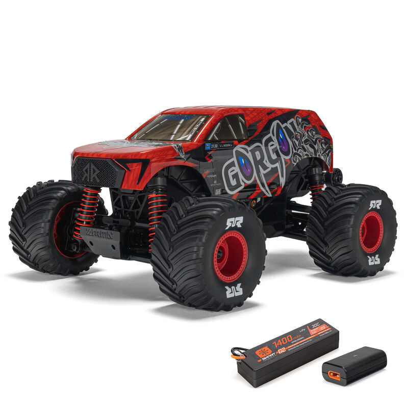 ARRMA - 1/16 GORGON GROM 4X4 RTR Brushed Monster Truck (Battery & Charger Included), Red (ARA2130T2)