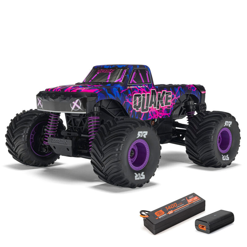 ARRMA - 1/16 QUAKE GROM 4X4 RTR Brushed Monster Truck (Battery & Charger Included), Purple (ARA2137T3)