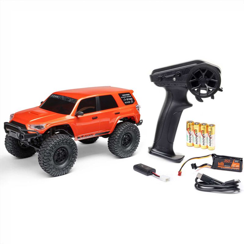 AXIAL - 1/24 SCX24 Toyota 4Runner 4X4 RTR Brushed Rock Crawler (Battery & Charger Included), Orange (AXI-2035T1)