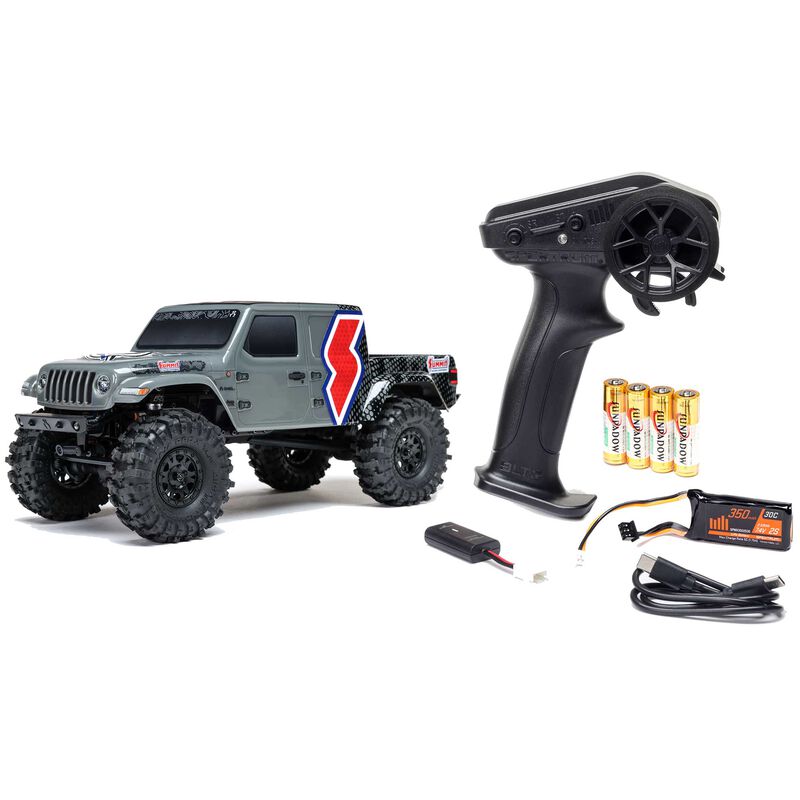 AXIAL - 1/24 SCX24 Summit Racing Jeep Gladiator 4X4 Rock Crawler RTR (Battery & Charger Included), Gray (AXI-2324)