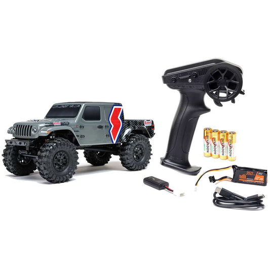 AXIAL - 1/24 SCX24 Summit Racing Jeep Gladiator 4X4 Rock Crawler RTR (Battery & Charger Included), Gray (AXI-2324)