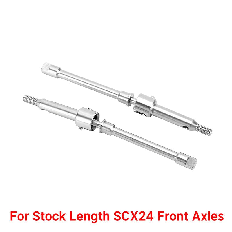 INJORA - Steel Dogbone Shafts For Stock SCX24 Axles (Front) (SCX24-183F)