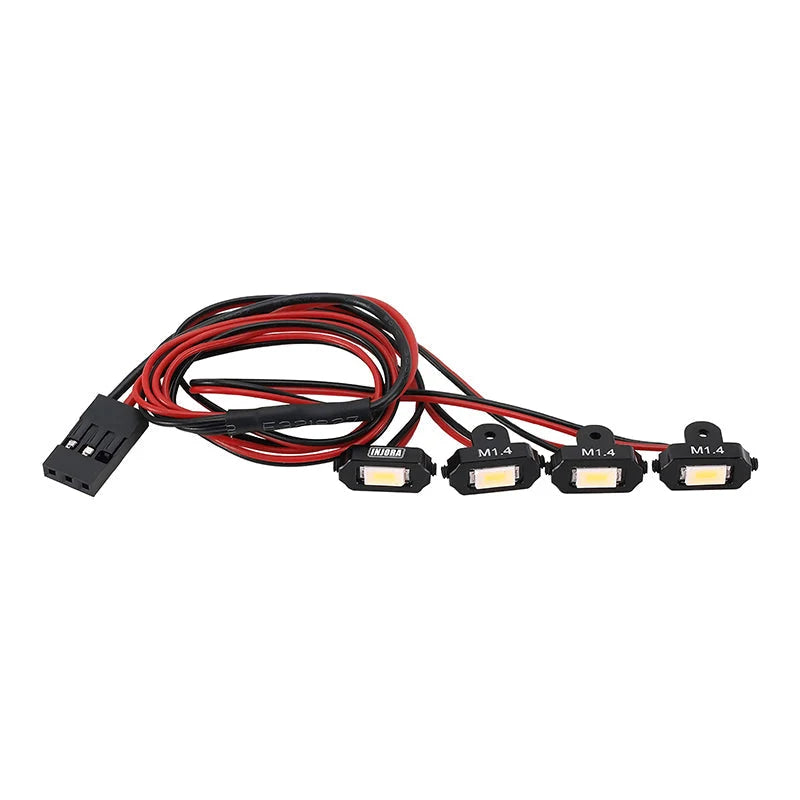 INJORA - Rock Lights Kit With Controller For 1/24 RC Crawler (White) (DG-L35-4)