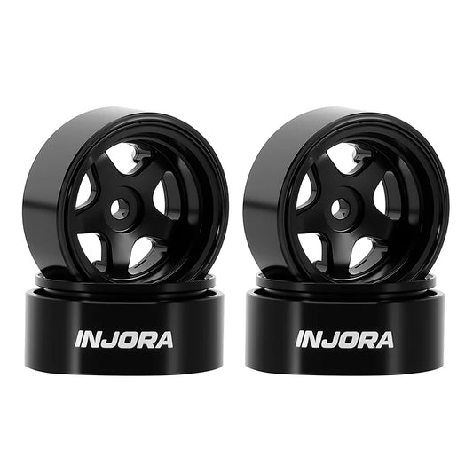 INJORA 0.7" 5-Spoke Aluminum Wheels for 1/30 SCX30 (W7002) (W7002BK-18)