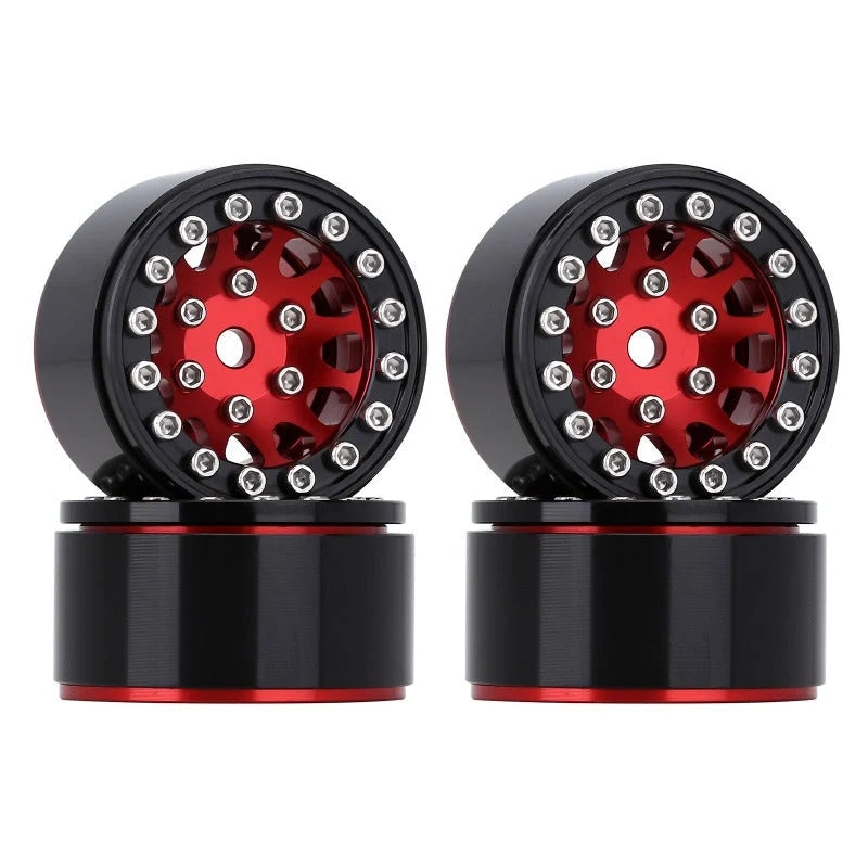 INJORA - 1.0" 12-Spokes Beadlock Wheels For Micro Crawlers (W1049) (SCX24-49RD)