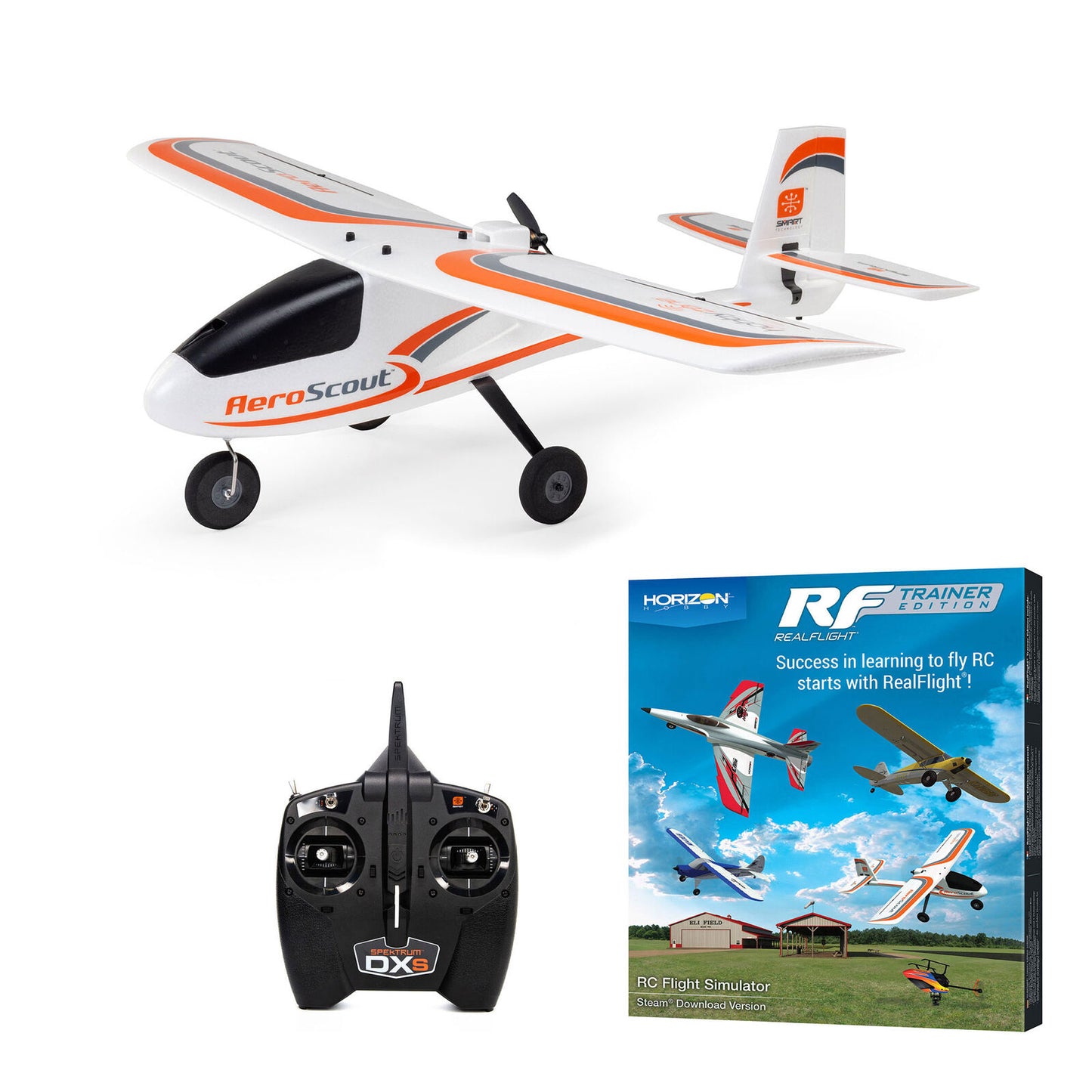 HOBBYZONE - AeroScout S 2 1.1m RTF Basic with RealFlight, AS3X+ and SAFE (HBZ380002)