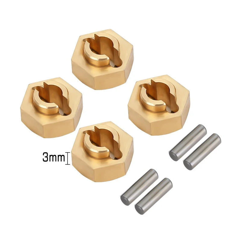 INJORA - 7mm Brass Wheel Hex Hub Extenders For Axial SCX24 AX24 (SCX24-33GD)
