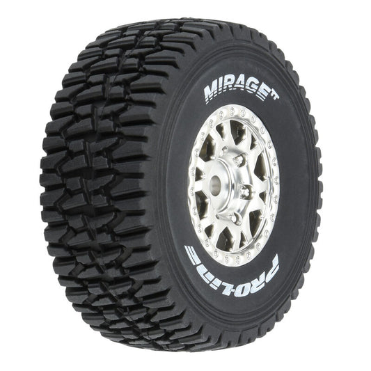 PRO-LINE - 1/16 Mirage TT F/R Tires MTD 12mm Silver Impulse (4): Mojave Grom (PRO1025310)