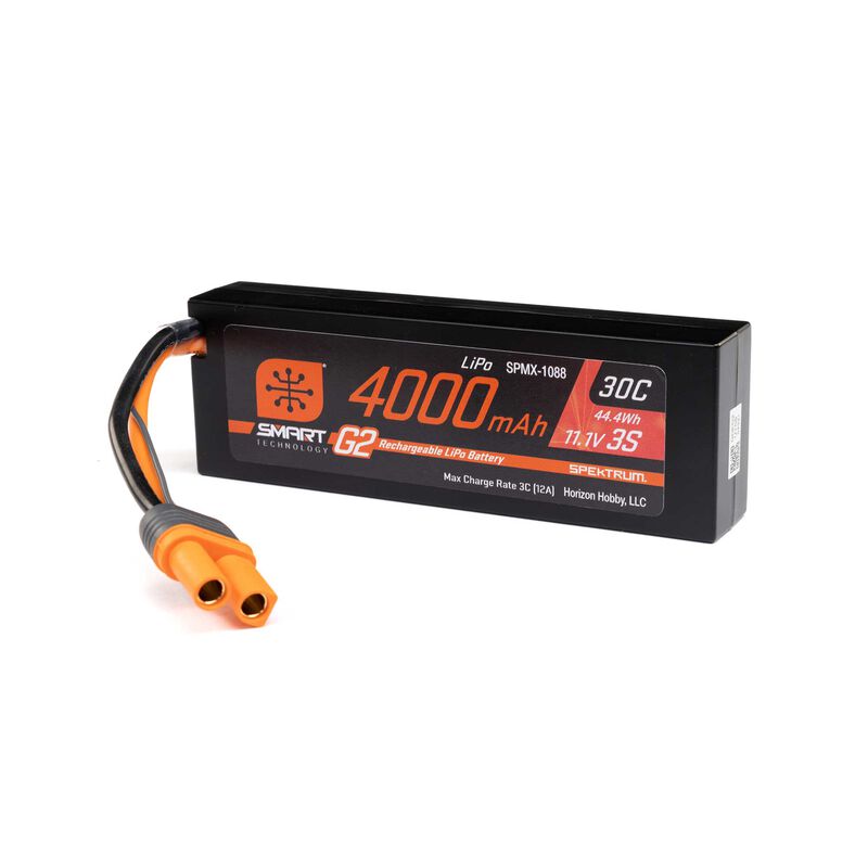SPEKTRUM - 11.1V 4000mAh 3S 30C Smart LiPo G2 Hard Case: IC5 (SPMX-1088)